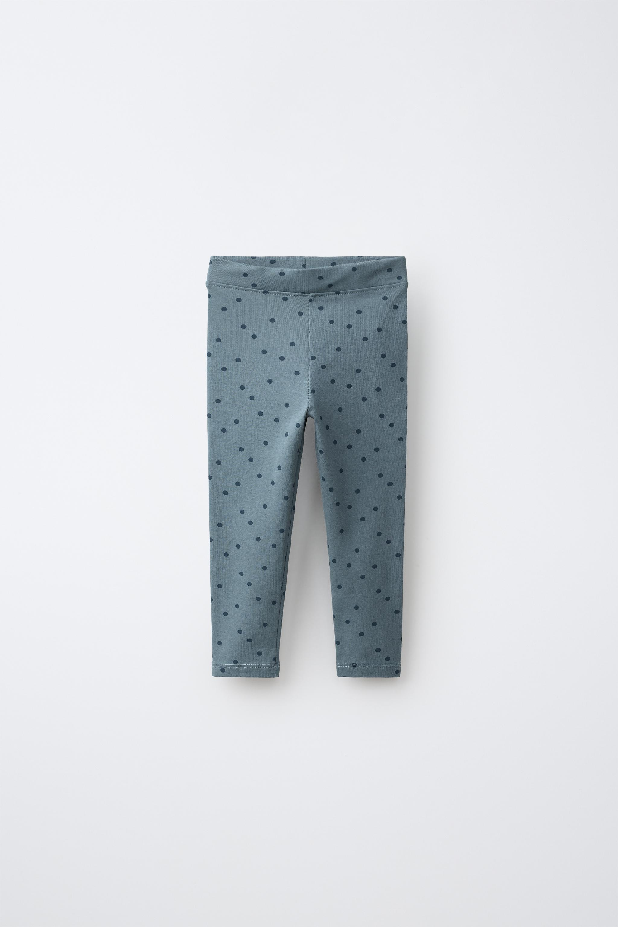 POLKA DOT AND SOLID LEGGINGS TWO-PACK — Gray