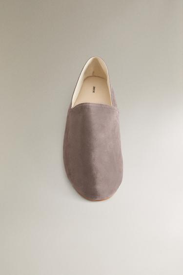 LEREN BABOUCHES - Donkergrijs van Zara