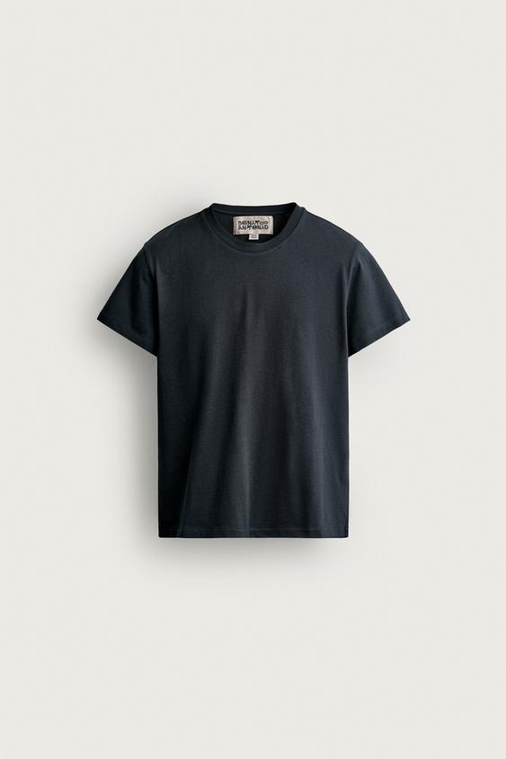 SLIM CROPPED FIT T-SHIRT - Navy blue by Zara - Image 0