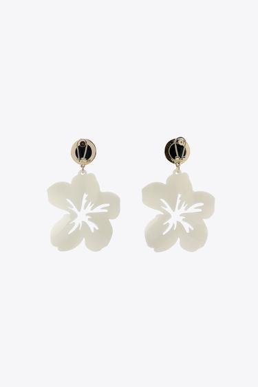 FLOWER BUTTON EARRINGS - Golden by Zara - Image 4