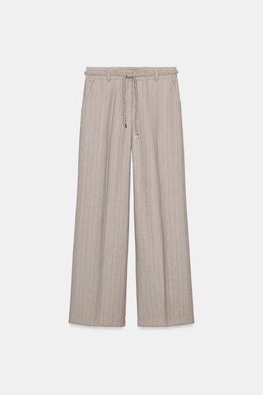 PANTALÓN ESPIGA CINTURÓN TRENZADO - Piedra de Zara