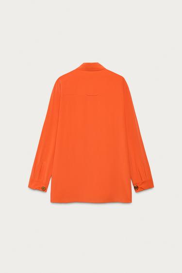 CHEMISE EN SOIE 100% MARISA BERENSON X ZARA - Rouge / Orange de Zara - Image 2