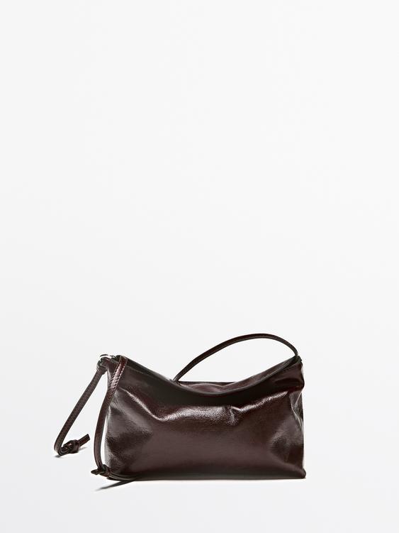 Nappa leather crossbody pouch bag