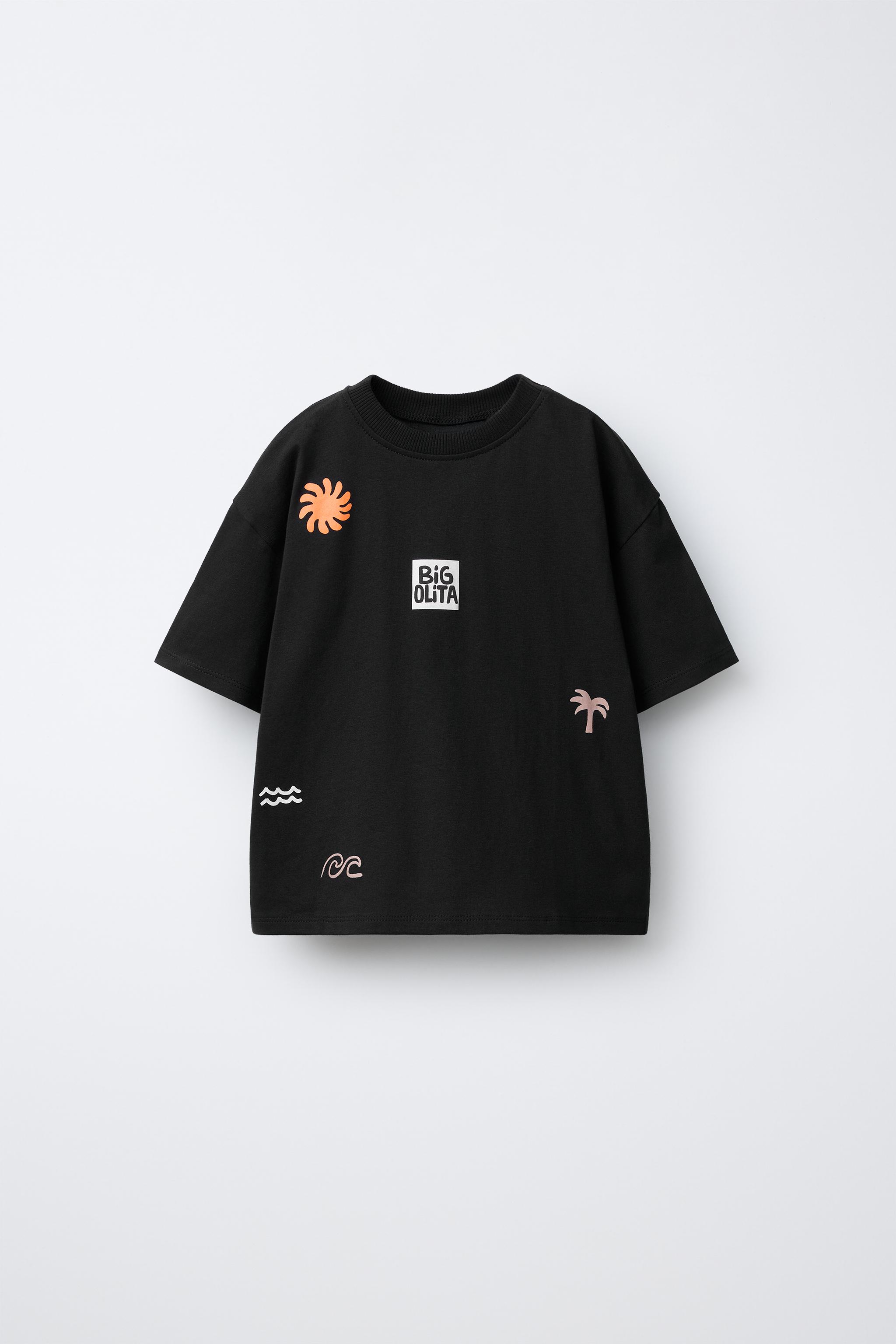 柄入りTシャツ - カーボングレー | ZARA Japan / 日本