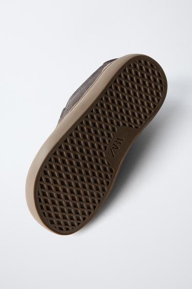 LEATHER PLIMSOLLS - Brown by Zara - Image 5