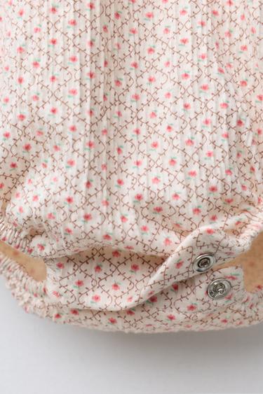 BODY DENTELLE IMPRIMÉ FLEURS - Écru clair de Zara - Image 2