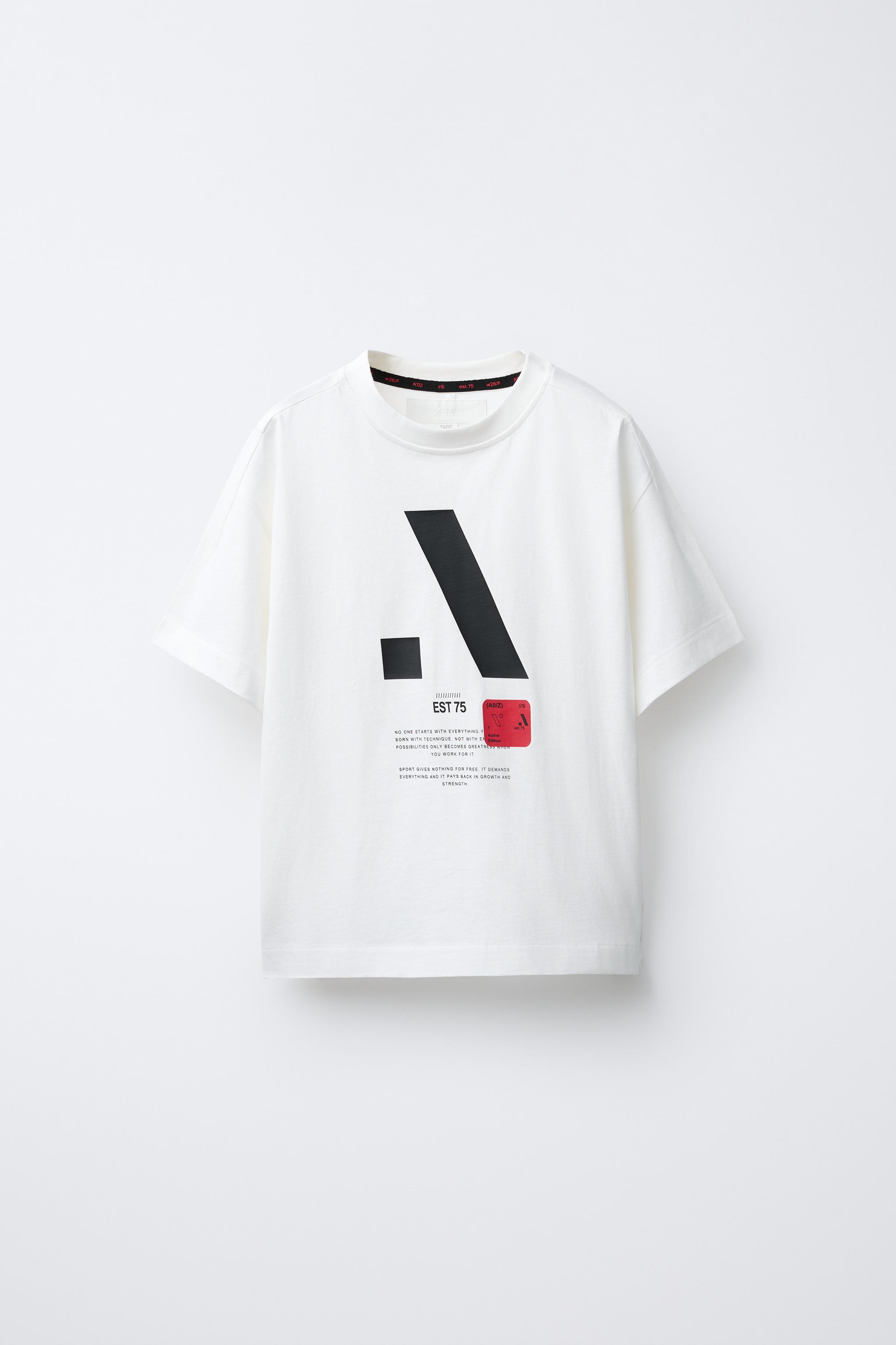 ナンバープリントスポーティTシャツ - ホワイト | ZARA Japan / 日本