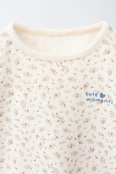 1 1/2-6 ANS/ PYJAMA VELOUR FLEURS - Écru de Zara - Image 5