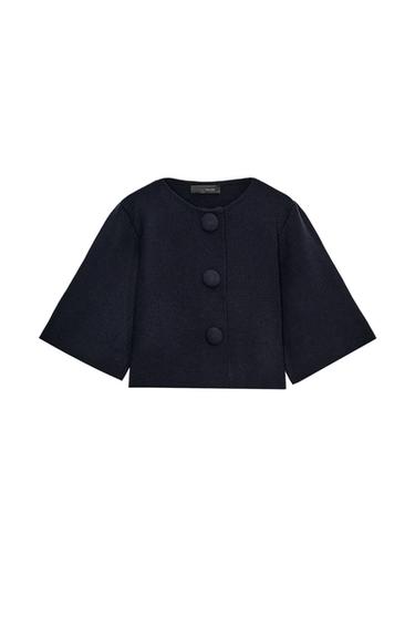 Zaras KORT OCH STICKAD JACKA - Marinblå