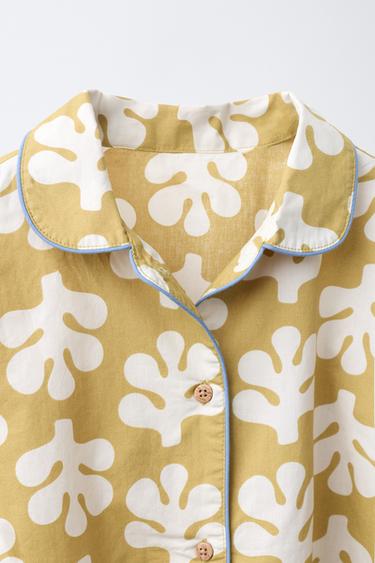 6-14 YEARS/ SHAPES PRINT SHIRT AND TROUSERS PYJAMAS - Green by Zara - Image 5