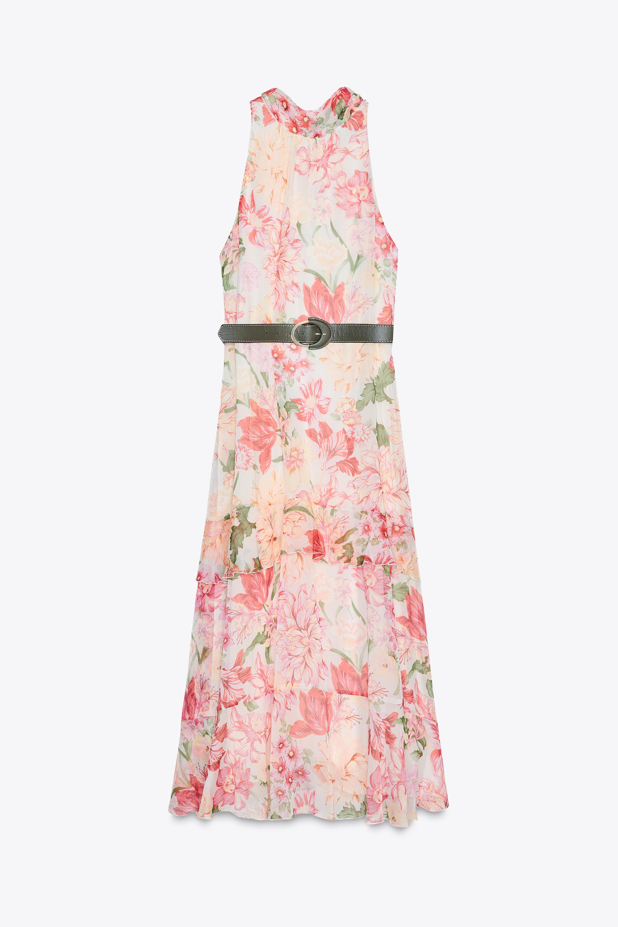 【ZARA】プリント柄フリルワンピース  3713/359/330 PRINTED FLOUNCED DRESS - Multicolored | ZARA United States
