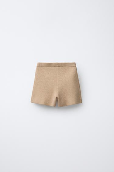 FALDA BERMUDA PUNTO - Tostado de Zara