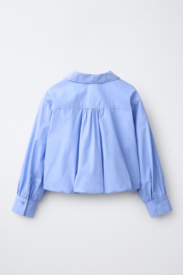 ZIP-UP BALLOON SHIRT — Blue 2