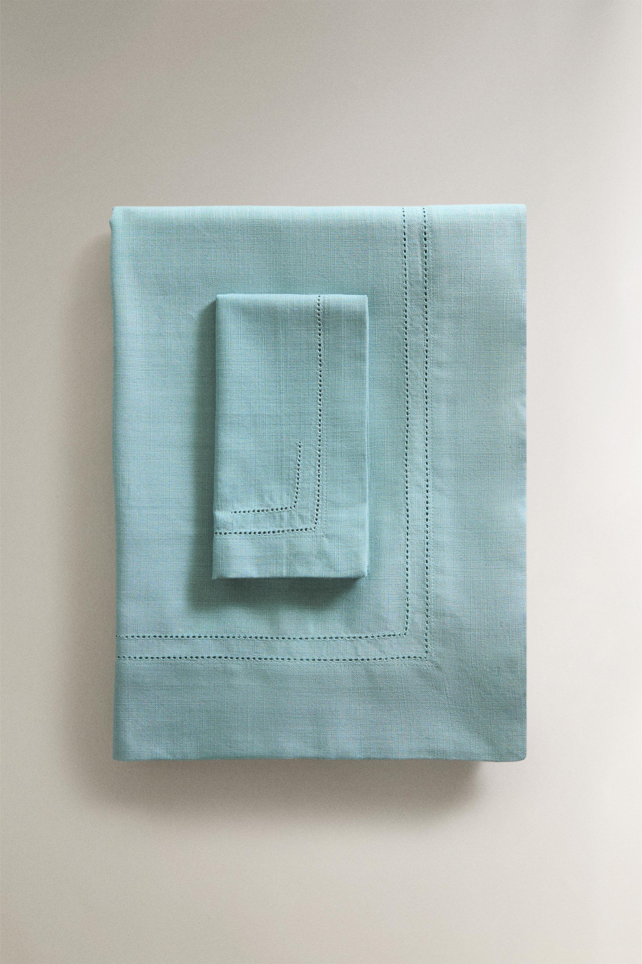 Zara HEMSTITCHED COTTON TABLECLOTH — фото 5