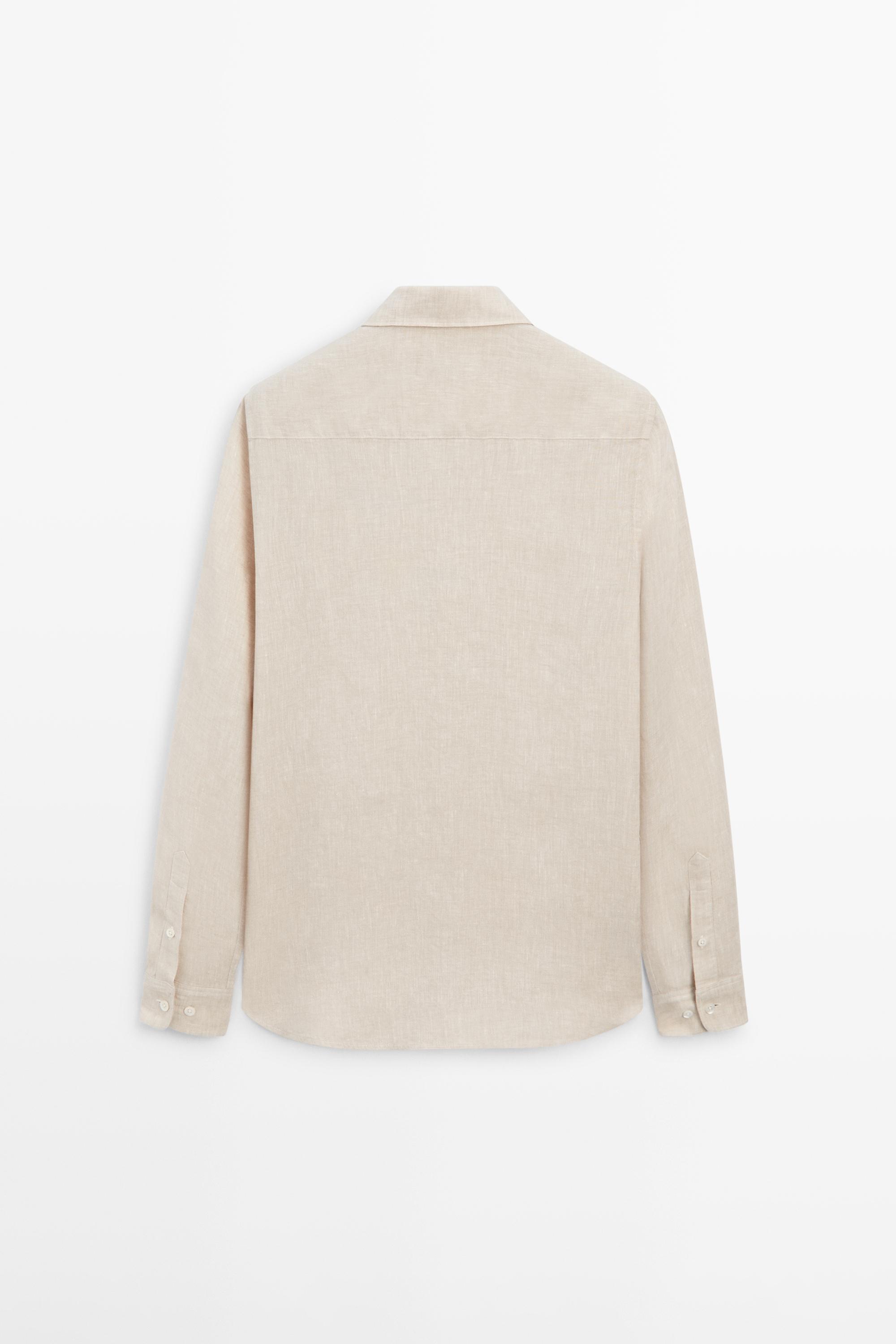 Chemise regular fit délavée 100 % lin