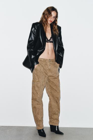 ДЖИНСЫ TRF BAGGY BALLOON С АНИМАЛИСТИЧЕСКИМ ПРИНТОМ — Единственный от Zara