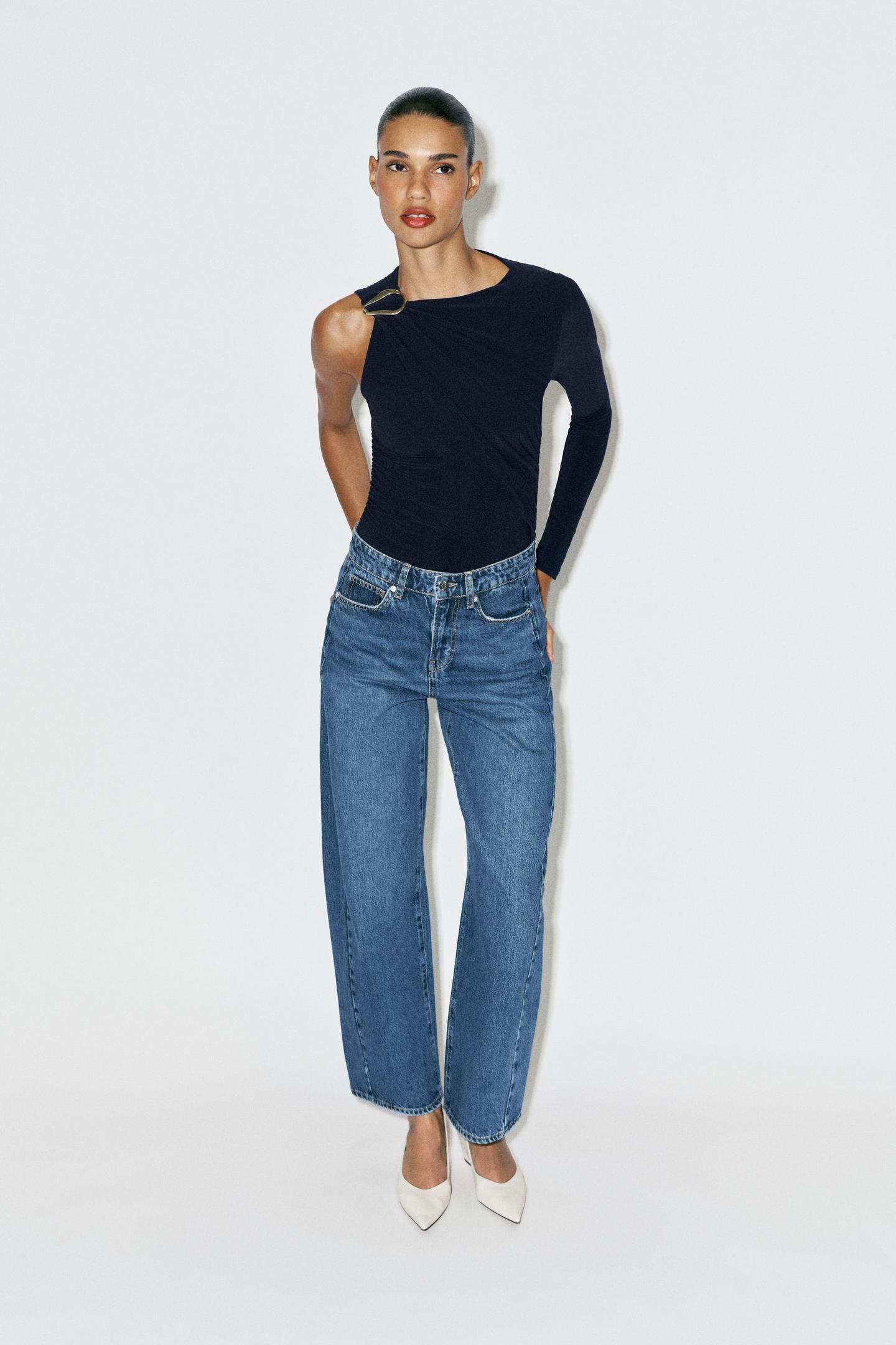 Боди Buckle Draped — Zara, цвет: Полуночный синий
