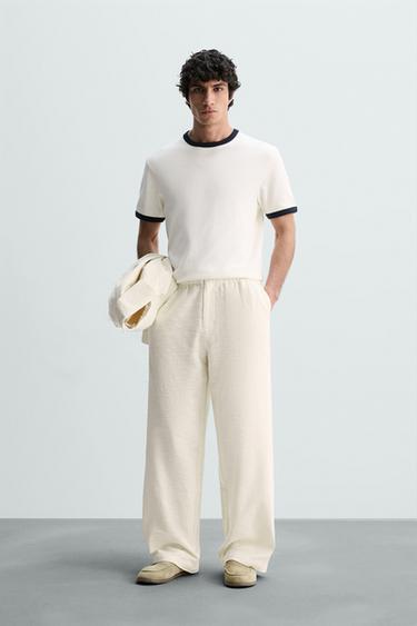 TEXTURED TROUSERS - Ecru by Zara - Image 0