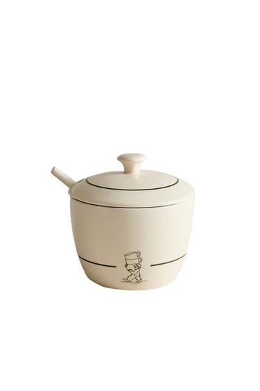 ZUCKERDOSE STEINGUT CAFETERIA - Weiß / Grün von Zara