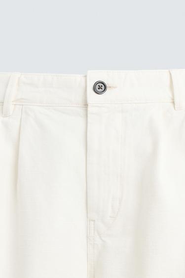 BERMUDA COUPE DÉCONTRACTÉE PLIS - Écru de Zara - Image 7