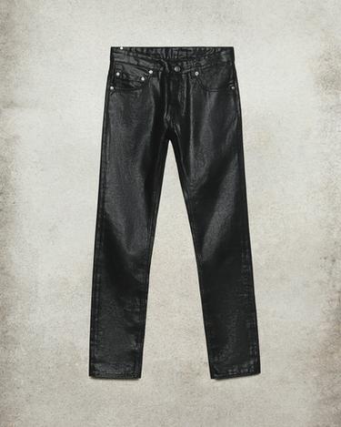 JEANS SLIM TIRO BAJO ENCERADO LUDOVIC DE SAINT SERNIN x ZARA - Zara 블랙