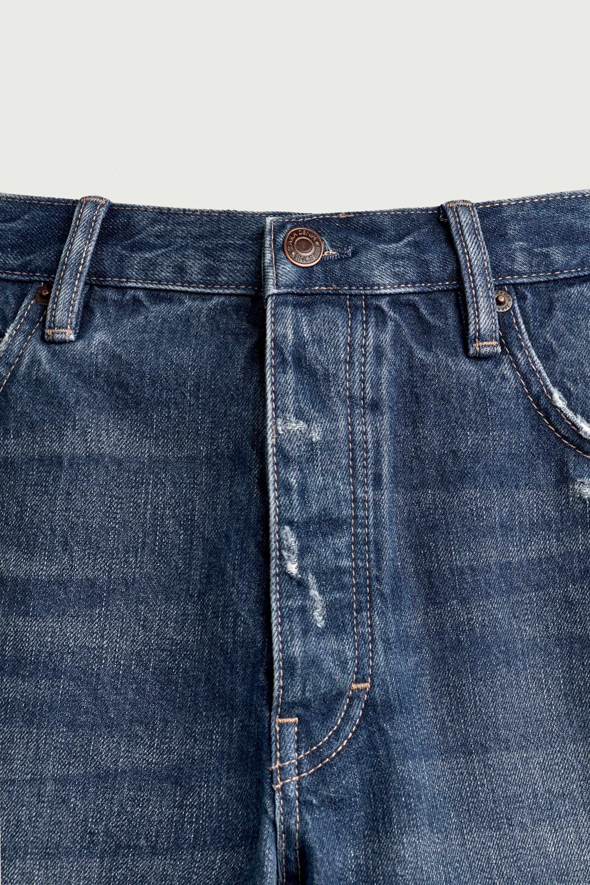 Мужские шорты Zara BAGGY FIT SEAMED DENIM SHORTS — фото 9