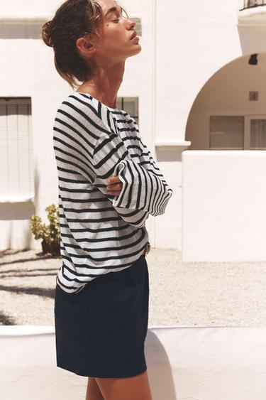 RUSTIC COTTON T-SHIRT - striped by Zara - Image 1