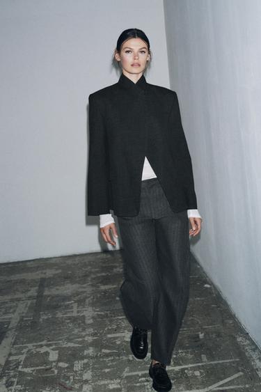 БЛЕЙЗЕР ИЗ 100% ШЕРСТИ — ZW COLLECTION — СЕРЫЙ С МЕЛАНЖЕВЫМ ЭФФЕКТОМ от Zara