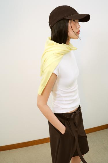 Zara PLAIN TWILL CAP - Brown