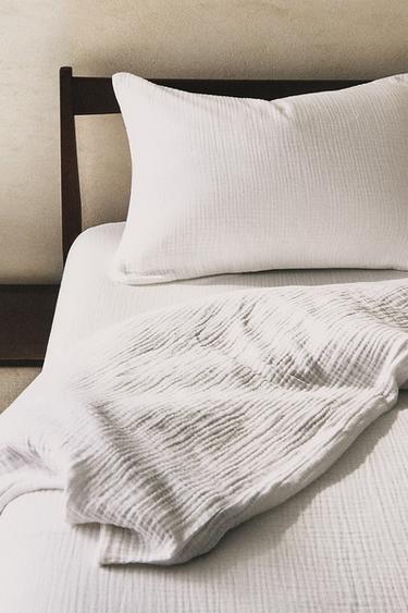 غلاف لحاف موسلين - أبيض الخاص بـ Zara