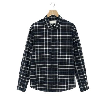 チェック柄フランネルシャツダークネイビーブルーZaraのチェック柄フランネルシャツ - ダークネイビーブルー