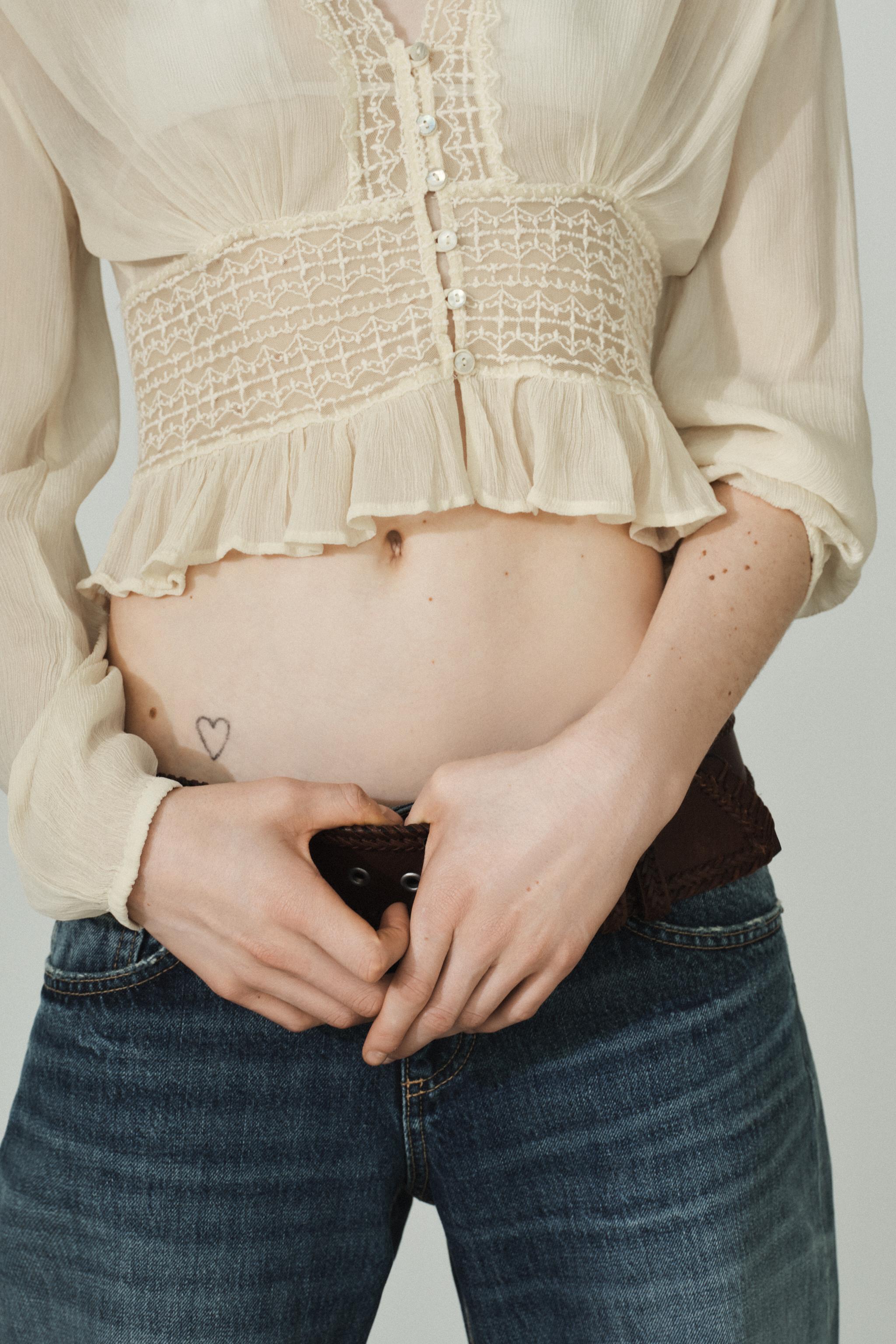 CHEMISE GAZE AVEC DENTELLE