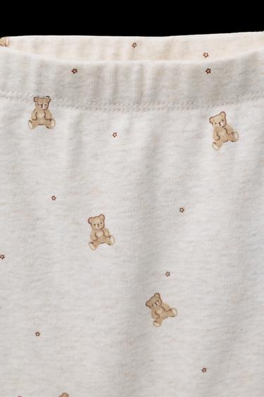 Zara BEAR BODYSUIT AND LEGGINGS SET - Ecru / Marl