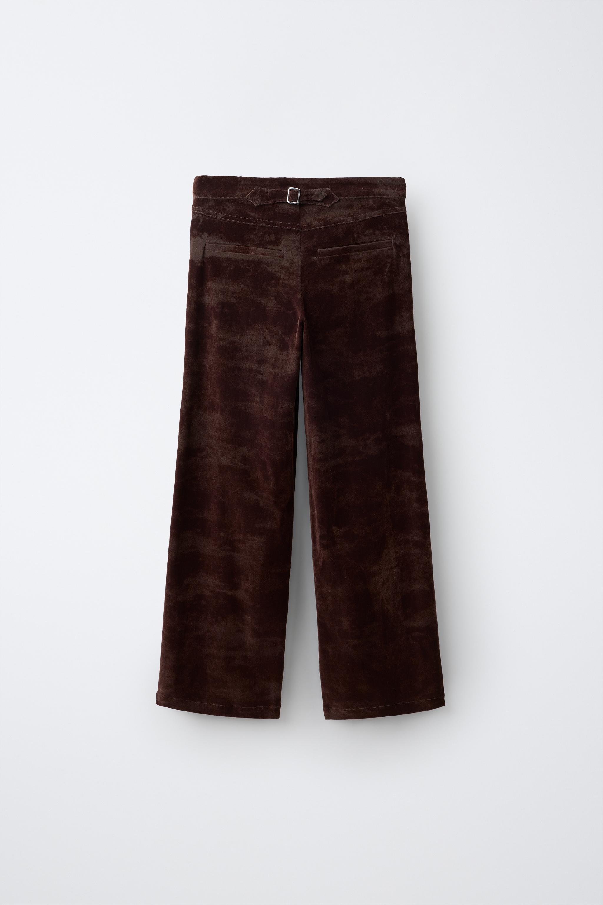 FLOCKED BUCKLE PANTS