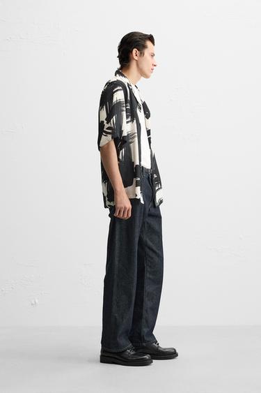 ABSTRACT PRINT SHIRT - Black / Ecru by Zara - Image 3