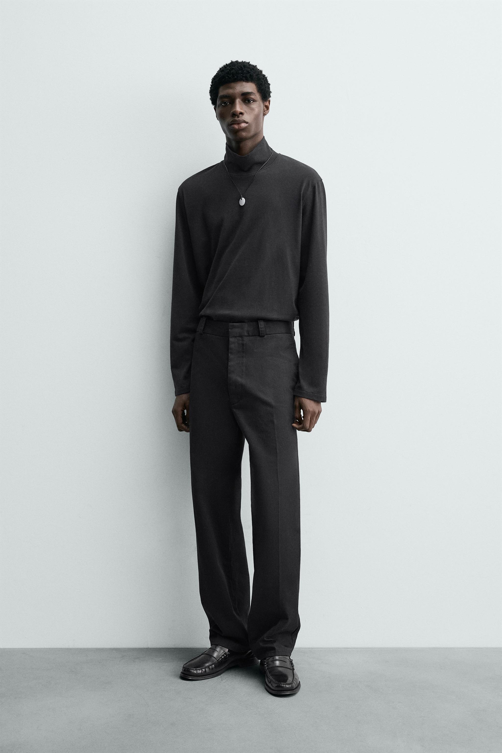 MOCK NECK T-SHIRT - Dark navy | ZARA United States