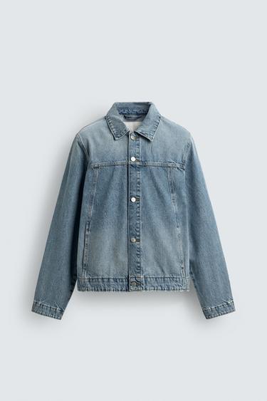 CAZADORA DENIM BÁSICA - Azul medio de Zara
