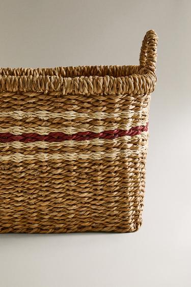 PANIER RECTANGULAIRE À RAYURES - Beige clair de Zara - Image 3
