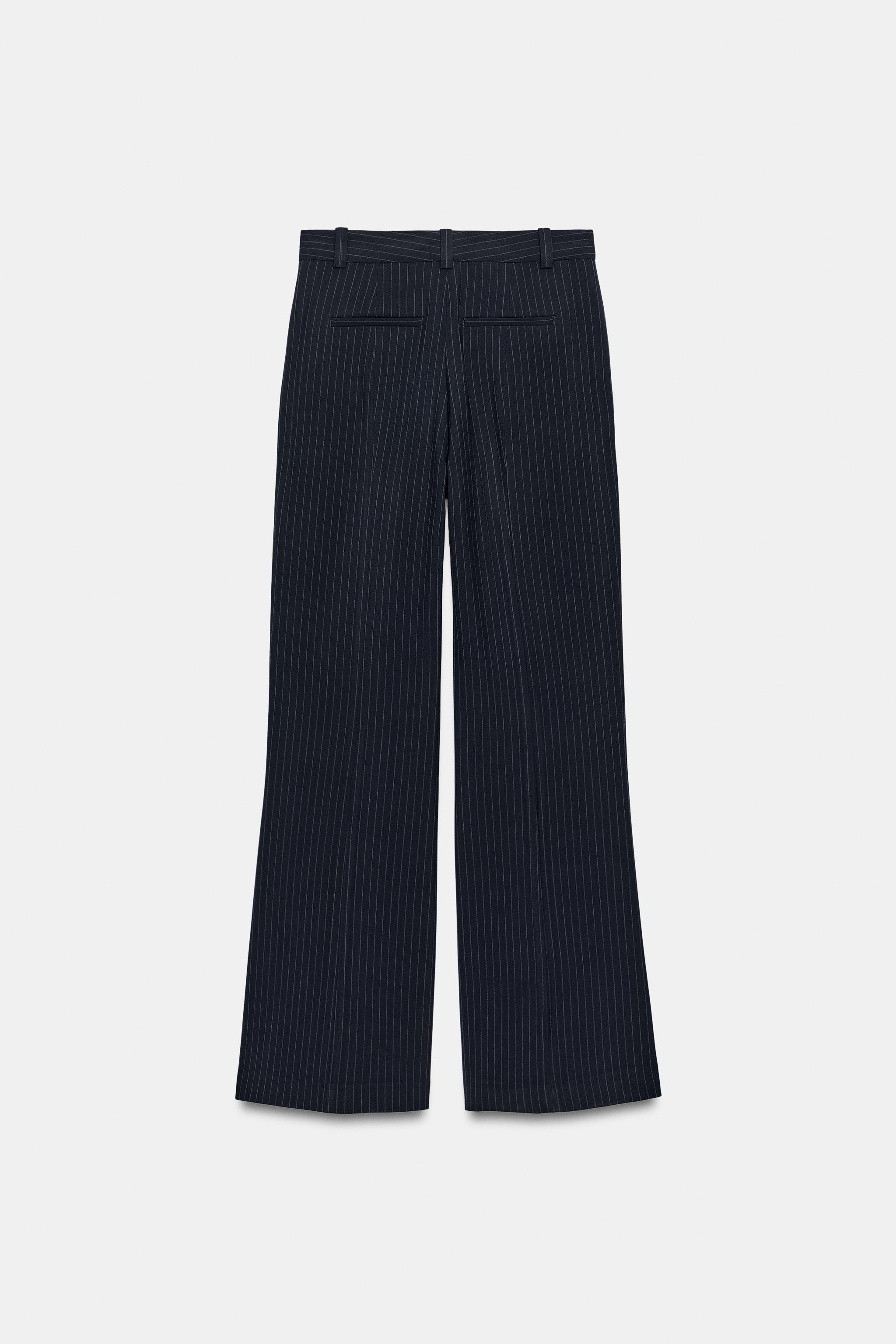 Zara ZW COLLECTION YÜKSEK BEL İNCE ÇİZGİLİ PANTOLON görsel 7