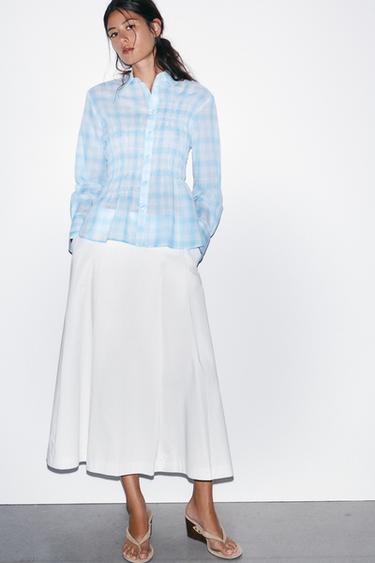 PLEATED MIDI SKIRT - White by Zara - Image 0