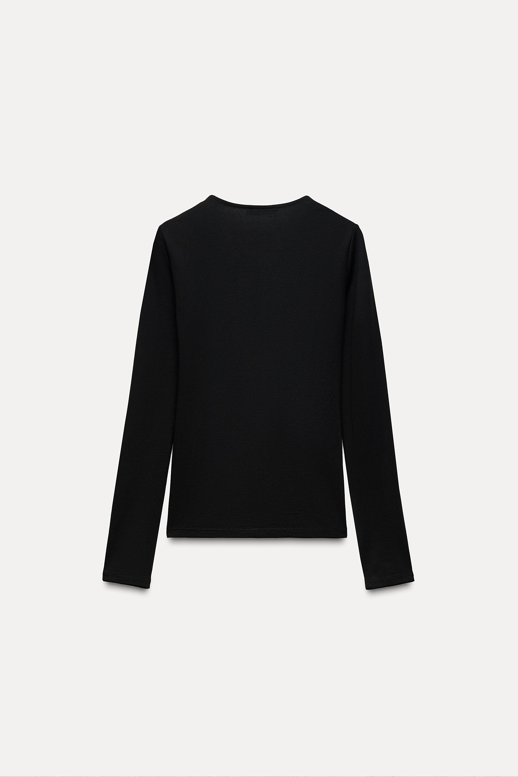 ZARA ロングスリーブTシャツ 2335/644 VISCOSE LINEN T-SHIRT - Fuchsia | ZARA United States