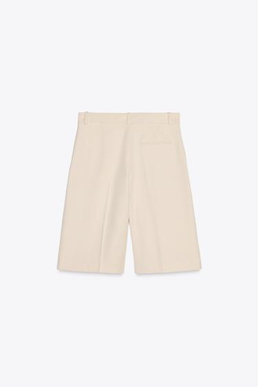 ZW COLLECTION BERMUDA SHORTS WITH DARTS - Ecru by Zara - Image 8
