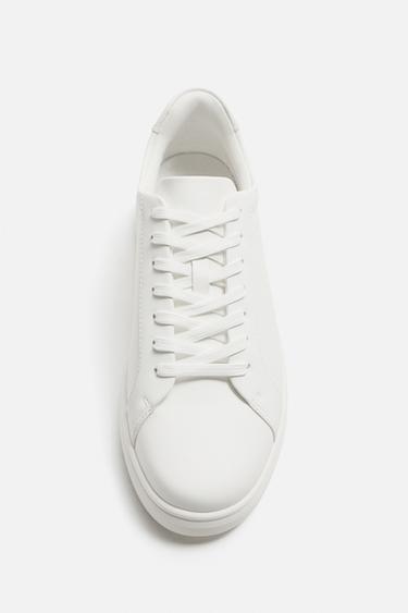 BASKET MONOCHROME À SEMELLE ÉPAISSE - Blanc de Zara - Image 4