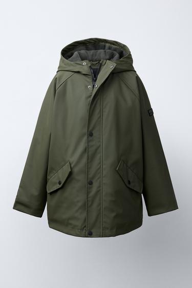 PARKA GOMMÉE DÉPERLANTE - Kaki de Zara