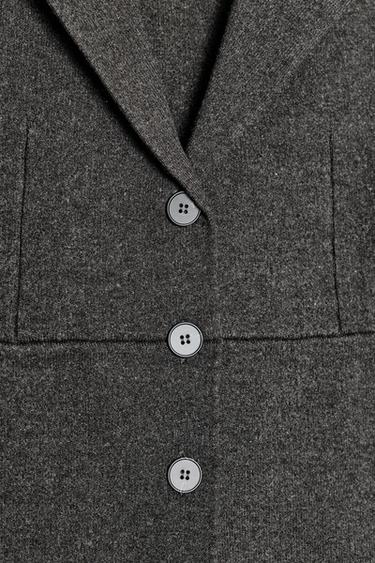 GILET AJUSTÉ EN MAILLE - Gris de Zara - Image 6
