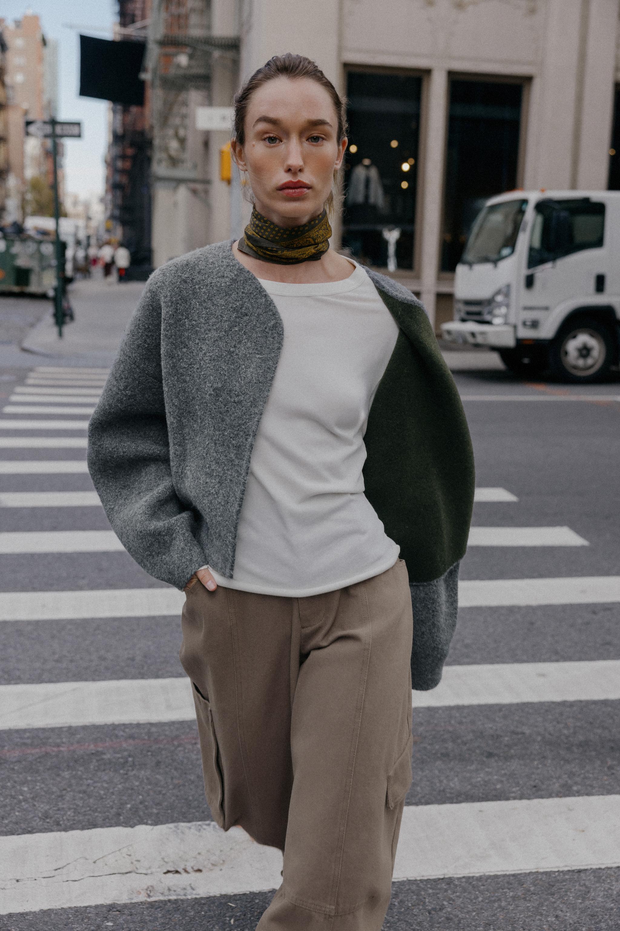 DOUBLE-FACED KNIT CARDIGAN - Gray | ZARA United States