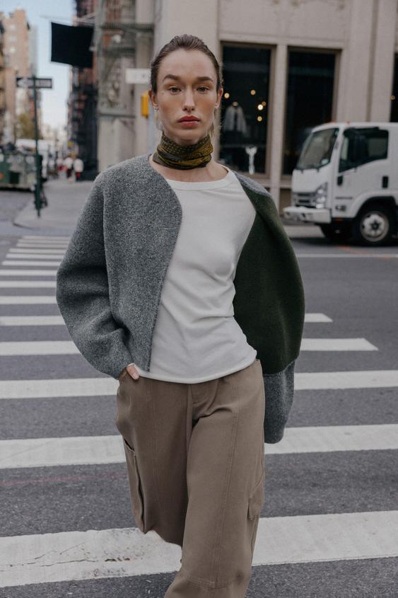 DOUBLE-FACED KNIT CARDIGAN