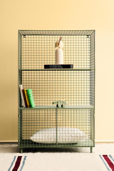 METAL BOOKCASE WITH DOORS - Green by Zara