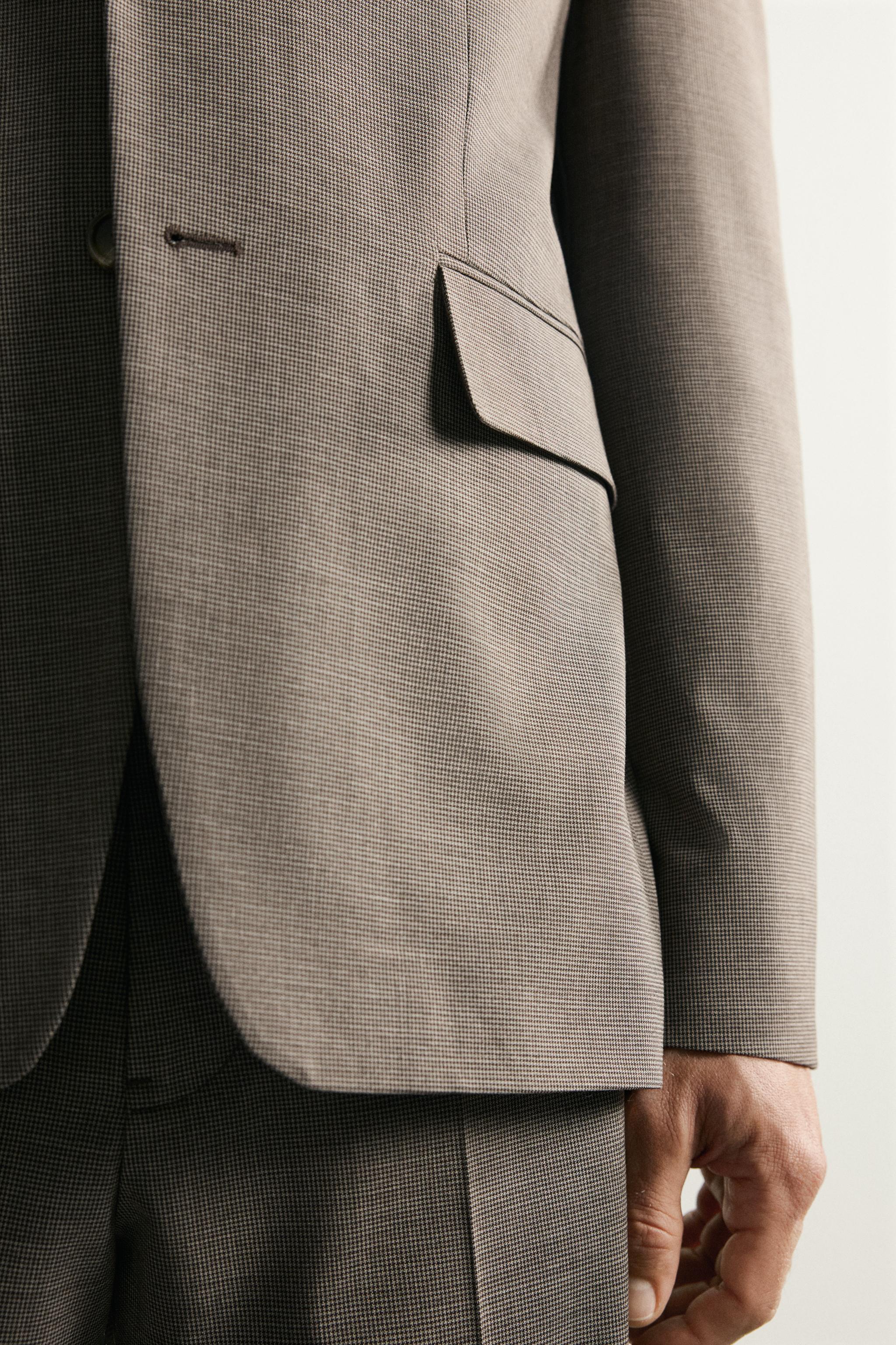 HOUNDSTOOTH REGULAR FIT SUIT BLAZER