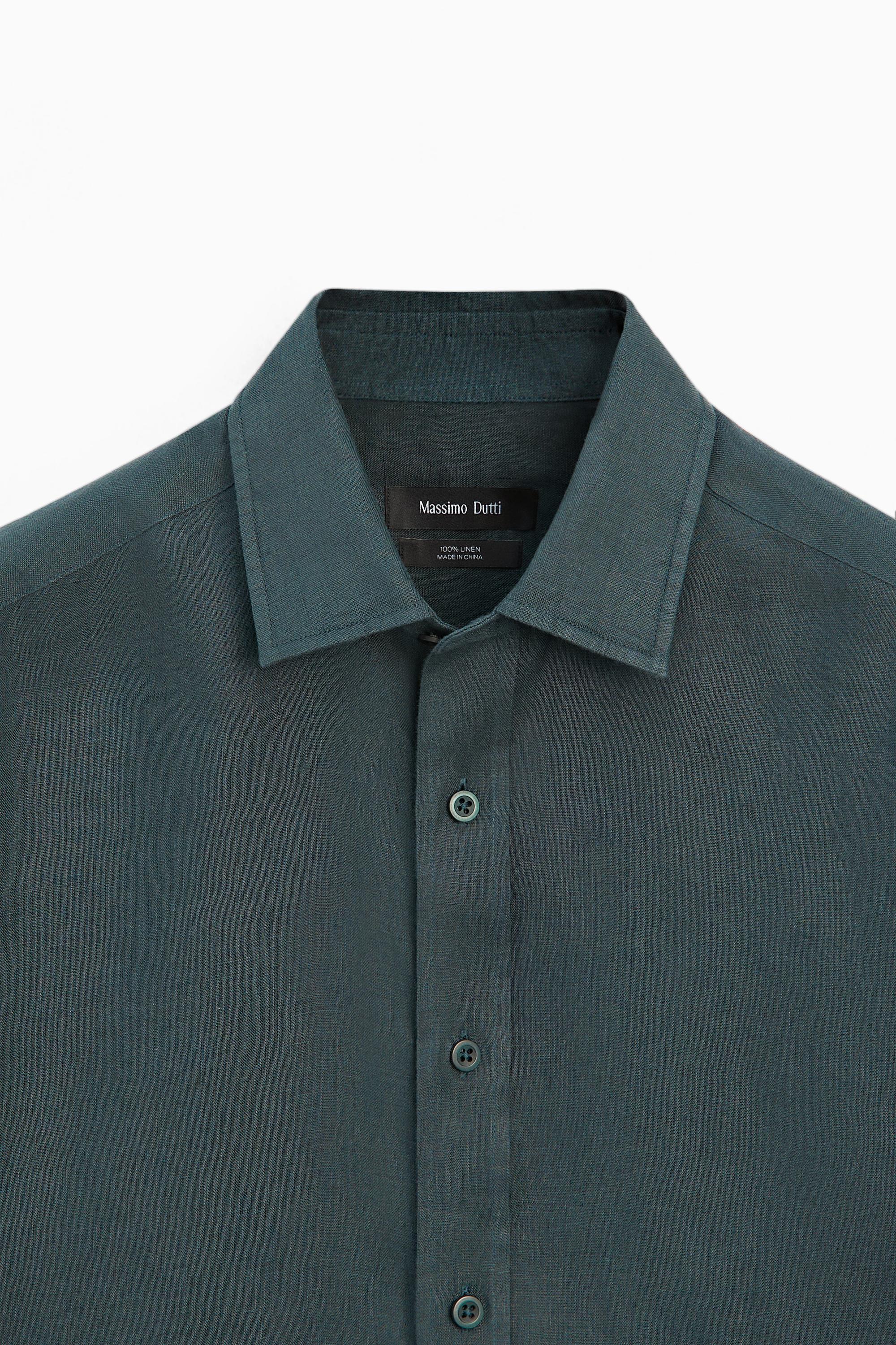 Slim fit 100% linen shirt
